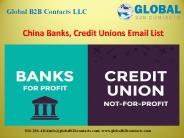 China Banks, Credit Unions Email List