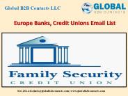 Europe Banks, Credit Unions Email List
