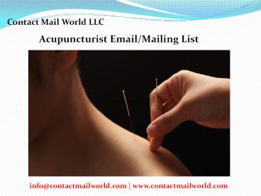 Acupuncturist Email List