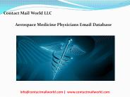 Aerospace Medicine Physicians Email List