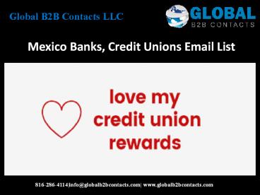 Mexico Banks, Credit Unions Email List