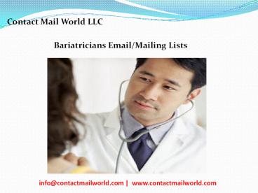 Bariatricians Email List