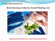 Biotechnology Industry Email List