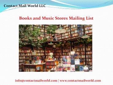 Books and Music Stores Email List