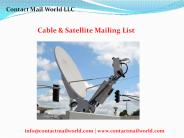 Cable $ Satellite Email List