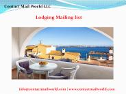 Lodging Email List