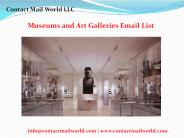 Museums and Art Galleries Email List