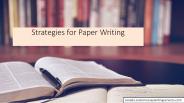 Strategies for Paper Writing