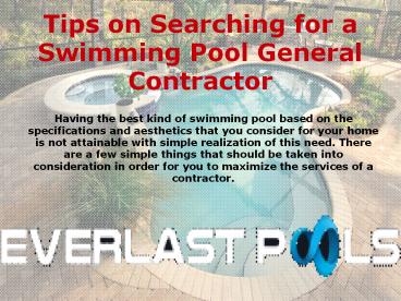 Best Pool Construction Contractor