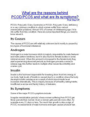 Reasons Behind PCOD and PCOS