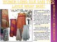 Women Long silk sari two layer wrap skirt PowerPoint PPT Presentation