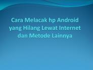 Cara Melacak Hp Yang Hilang 100% Berhasil