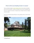 Where to find Local Wedding Vendors in Canada? PowerPoint PPT Presentation