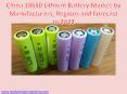 China 18650 Lithium Battery Market by Manufacturers, Regions and Forecast to 2022 PowerPoint PPT Presentation