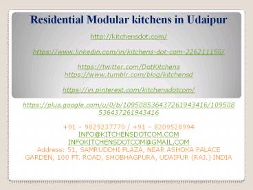 Residential Modular Kitchens in Udaipur
