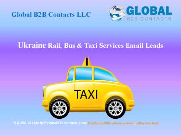Ukraine Rail, Bus & Taxi Services Email Leads