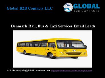 Denmark Rail, Bus & Taxi Services Email Leads
