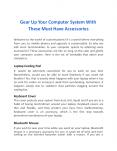 Gear Up Your Computer System WIth These Must Have Accessories PowerPoint PPT Presentation