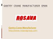 Gantry Crane Manufacturer Oman
