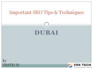 Important SEO Tips & Techniques | VRSTECH
