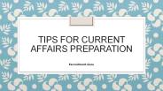 Current Affairs Preparation Tips