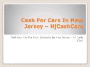 Cash For Cars In New Jersey