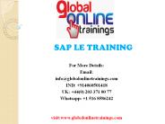 SAP LE TRAINING PPT