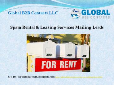Spain Rental & Leasing Services Mailing Leads