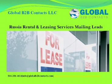 Russia Rental & Leasing Services Mailing Leads