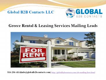 Greece Rental & Leasing Services Mailing Leads