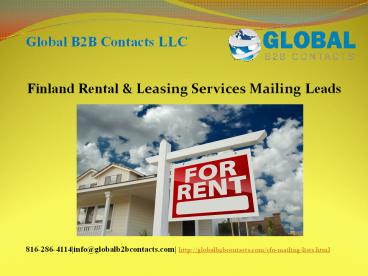Finland Rental & Leasing Services Mailing Leads