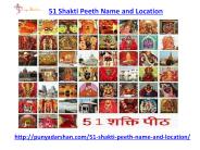 Find here the 51 shakti peeth name and location