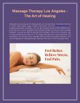 Massage Therapy Los Angeles - The Art of Healing PowerPoint PPT Presentation