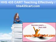 HHS 435 CART Teaching Effectively / hhs435cart.com