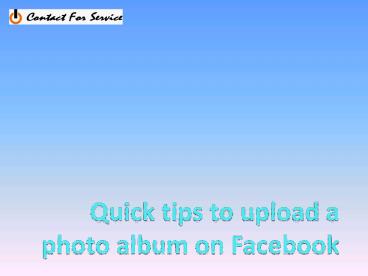 Upload Photo Album On FB
