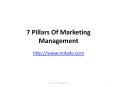 7 Pillars Of Marketing Management | Correspondence MBA Courses - MIT School of Distance Education PowerPoint PPT Presentation