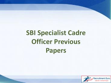 SBI SCO Previous Papers