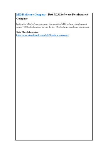 MLM Software Company - Best MLM Software Development Company