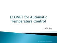 ECONET for Automatic Temperature Control - Maniks