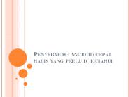 Penyebab hp android cepat habis