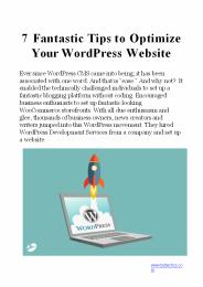 Fantastic Tips to Optimize WordPress Website