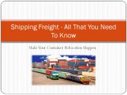 Shipping Freight - All That You Need To Know