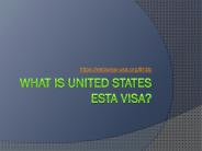 What is United States ESTA Visa?
