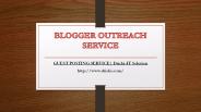 BLOGGER OUTREACH SERVICE| Dricki-IT Solution