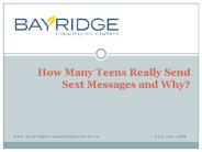 How Many Teens Really Send Sext Messages and Why?
