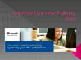 Microsoft Summer Training PowerPoint PPT Presentation
