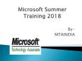 Microsoft Summer Training 2018