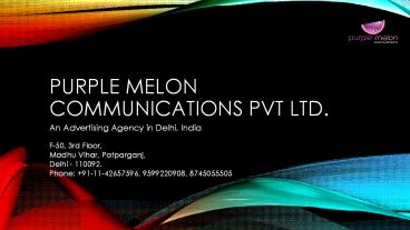 Video Advertising Services in Delhi with Agencies - PPT