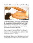 Benefits of Therapeutic Massage On Your Body PowerPoint PPT Presentation