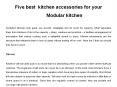 Five best  kitchen accessories for your Modular kitchen PowerPoint PPT Presentation